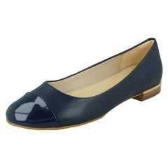 Ladies Clarks Flat Ballerina Shoes Festival Gold