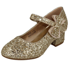Girls Spot On Block Heel Party Shoes H3086