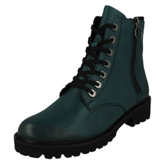 Ladies Remonte Zip & Lace Up Fastening Casual Ankle Boots D8671