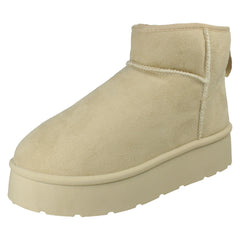 Ladies Spot On Wide Fit Ankle Boot Slippers F4472