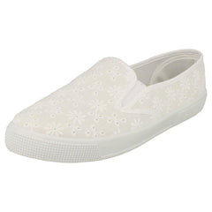 Ladies Spot On Slip On Plimsolls