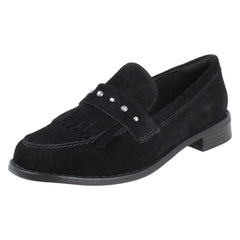 Ladies Clarks Suede Stud Detailed Loafers Hana Loafer