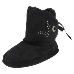 Girls Spot On Ribbon Slipper With Butterfly Motif