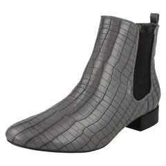 Ladies Spot On Slip On Ankle Boots
