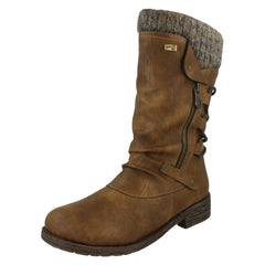 Ladies Remonte Calf High Lambswool Lined Casual Boots D8070