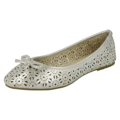 Ladies Spot On Slip On Ballerina Shoes F80037