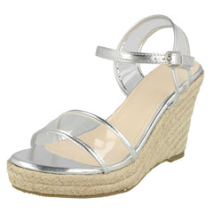 Ladies Savannah Transparent Strap Wedges