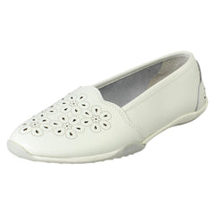 Ladies Down To Earth Flower Punch Details Casual Shoes F80576