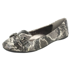 Ladies Spot On Flat Snake Print Ballerina