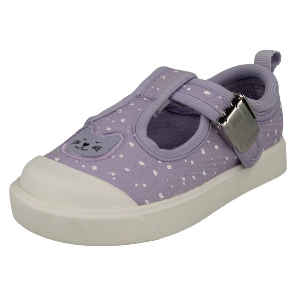 Girls Clarks Casual T-Bar Shoes City Dance