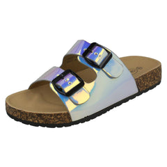 Ladies Spot On Holographic Sandals F00227