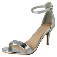 Ladies Anne Michelle High Heeled Buckle Ankle Strap Evening Sandals F12108