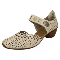 Ladies Rieker Punched Detailed Summer Shoes 43753