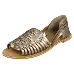 Ladies Leather Collection Flat Weave Sandals F00145