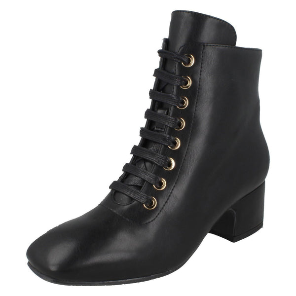 Ladies Spot On Lace Up Ankle Boots F51120