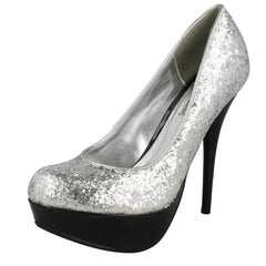 Ladies Spot On Sparkly Party Heels