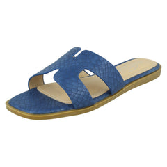 Ladies Spot On Croc Print Mules F00298