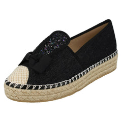 Ladies Spot On Bunny Ears Canvas Shoes F9982
