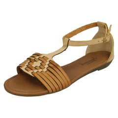 Ladies Savannah T-Bar Weave Sandals