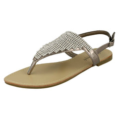 Ladies Savannah Toe Post Diamante Sandals