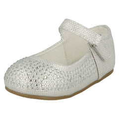 Girls Savannah Flat Diamante Shoes