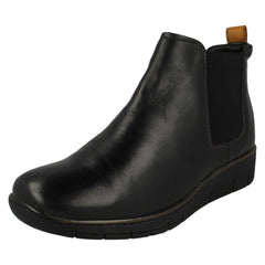 Ladies Padders Wide Fitting Wedge Heeled Ankle Boots Rowen