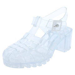 Ladies Spot On Chunky Heel Jelly Sandal