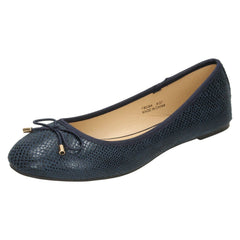 Ladies Spot On Bow Trim Ballerinas