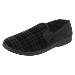 Mens Spot On Checked Slippers