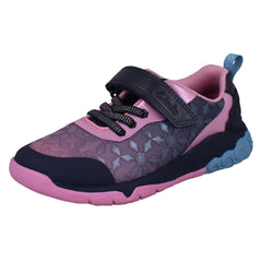 Girls Clarks Snowflake Detail Casual Trainers Tidal Trail