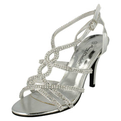 Ladies Anne Michelle Heeled Ankle Strap Sandal Shoes