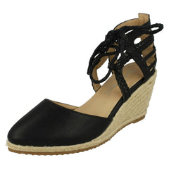 Ladies Anne Michelle Ankle Lace Up Wedge Sandals