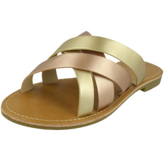 Ladies Savannah Wide Fitting Flat Strappy Mules F00387