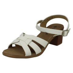 Ladies Savannah Buckle Fastening Heeled Summer Sandals F12102