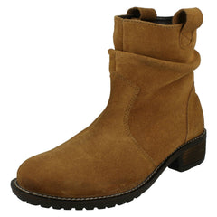 Ladies Leather Collection Mid Heel Slouch Boots