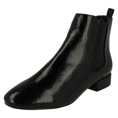 Ladies Spot On Slip On Ankle Boots