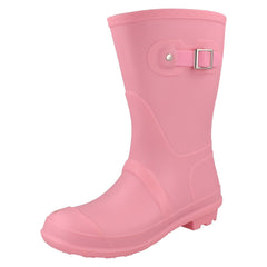 Ladies Spot On Buckle Detail Wellington Boots