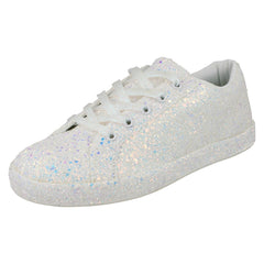 Ladies Spot On Glitter Trainers F7100