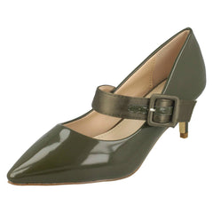 Ladies Spot On Chunky Buckle Strap Court Shoes F90059