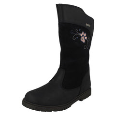 Girls Startrite Paw Detailed Aqua-Rite Mid Calf Boots Splosh