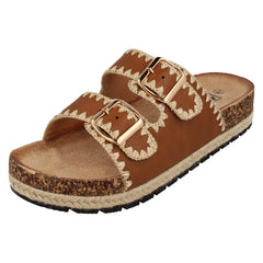 Ladies Down To Earth Summer Mule Sandals/Sliders F12106