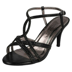 Ladies Spot On Diamante Sandals