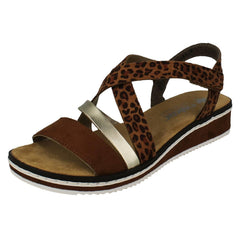 Ladies Rieker Wedge Heeled Sandals V3663