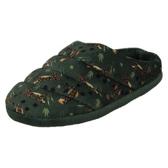 Childrens Clarks Print Detailed Mule Slippers Fluffy Slide