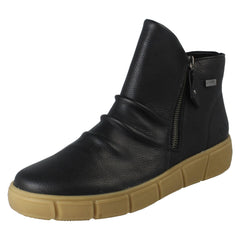 Ladies Remonte Dual Zip Leather Casual Ankle Boots D1T73