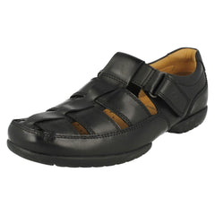 Mens Clarks Hook & Loop Sandals Recline Open