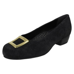 Ladies Da Bella Heeled Court Shoes With Buckle Detail Kate