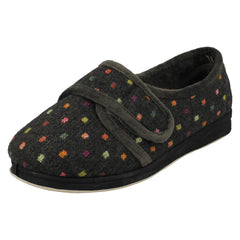 Ladies Padders Wide Fitting Hook & Loop Slippers Lotty