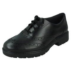 Girls Clarks Lace Up Brogue Detailed School Shoes Loxham Brogue Y