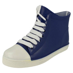 Ladies Spot On Lace Up Sneaker Style Ankle Wellington Boots